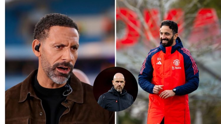 Rio Ferdinand and Ruben Amorim split, Erik ten Hag inset
