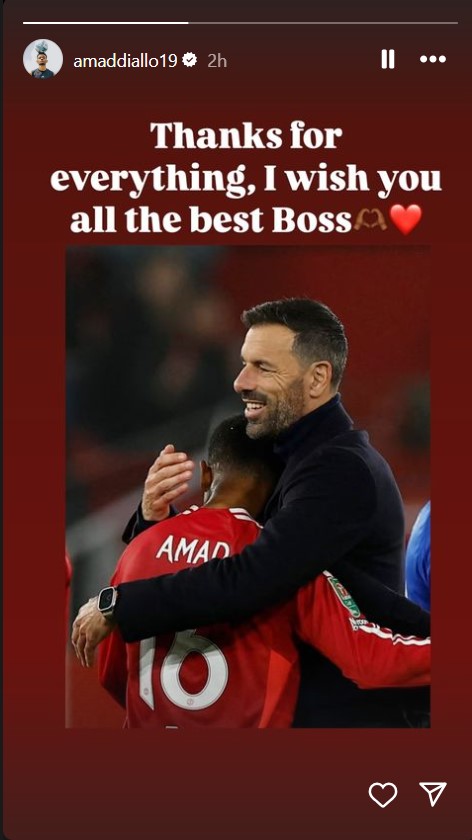 Amad message for Ruud van Nistelrooy