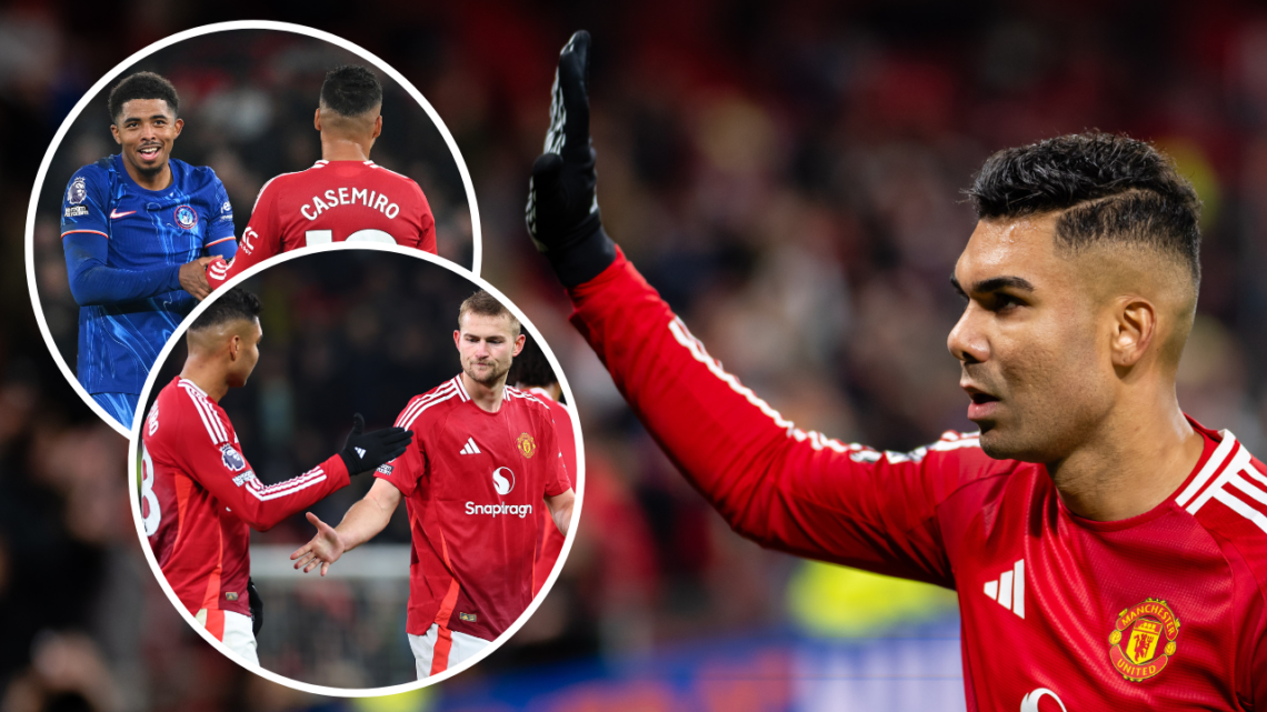 MANCHESTER, ENGLAND - NOVEMBER 3: Casemiro of Manchester United reacts at the end of the Premier League match between Manchester United FC and Chel...