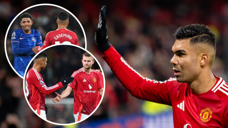 MANCHESTER, ENGLAND - NOVEMBER 3: Casemiro of Manchester United reacts at the end of the Premier League match between Manchester United FC and Chel...