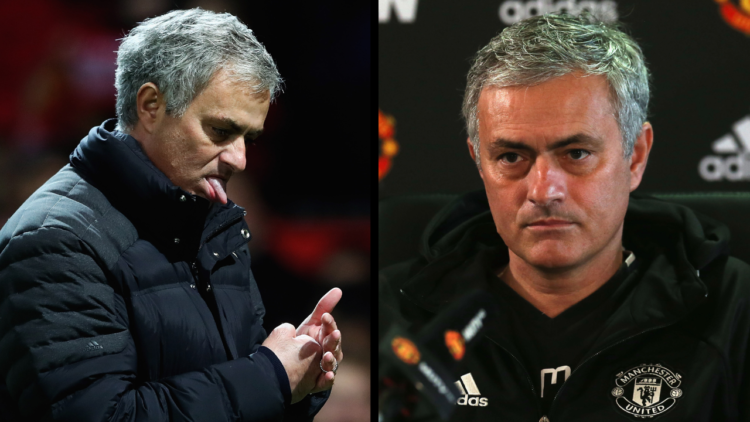 MANCHESTER, ENGLAND - DECEMBER 30: (EXCLUSIVE COVERAGE) Manager Jose Mourinho of Manchester United speaks during a press conference at Aon Training...
