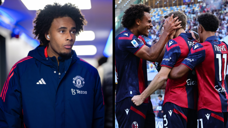 IPSWICH, ENGLAND - NOVEMBER 24: Joshua Zirkzee of Manchester United arrives prior to the Premier League match between Ipswich Town FC and Mancheste...