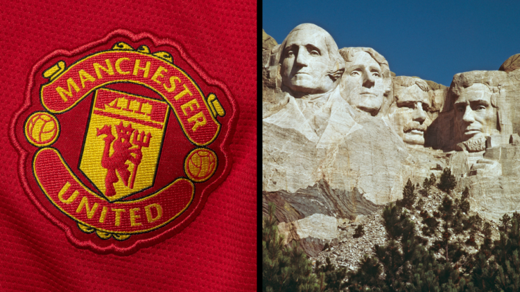 The Mount Rushmore National Memorial in South Dakota, USA, featuring the carved stone faces of US Presidents George Washington, Thomas Jefferson, T...