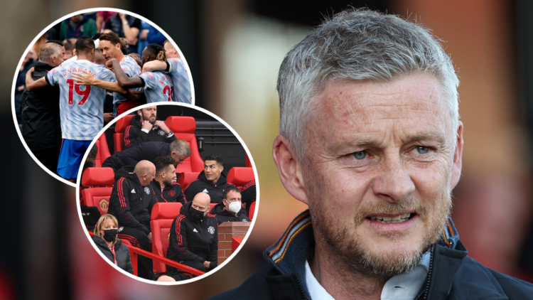 SALFORD, ENGLAND - MAY 13: Ole Gunnar Solskjaer looks on as they arrive at the stadium prior to the Sky Bet League Two Play-Off Semi-Final First Le...