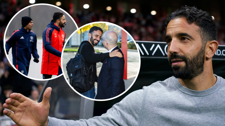Ruben Amorim, Head Coach of Sporting CP, reacts before the Liga Portugal Betclic match between SC Braga and Sporting CP at Estadio Municipal de Bra...