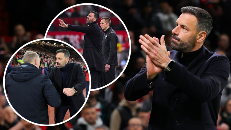 MANCHESTER, ENGLAND - NOVEMBER 07: Ruud van Nistelrooy, interim manager of Manchester United, acknowledges the home support prior to the UEFA Europ...