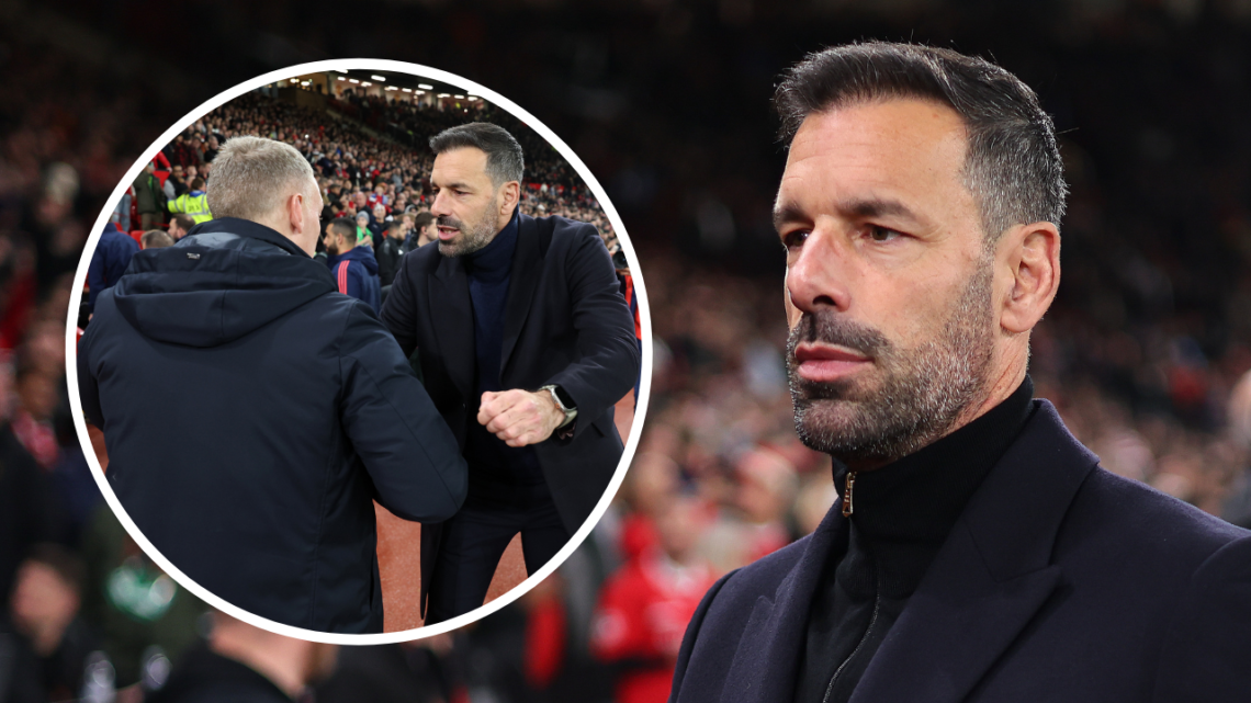 MANCHESTER, ENGLAND - NOVEMBER 7: Ruud van Nistelrooy the interim head coach / manager of Manchester United during the UEFA Europa League 2024/25 L...