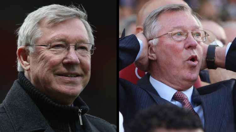MANCHESTER, ENGLAND - DECEMBER 31: Sir Alex Ferguson of Manchester United watches from the dugout during the Barclays Premier League match between ...