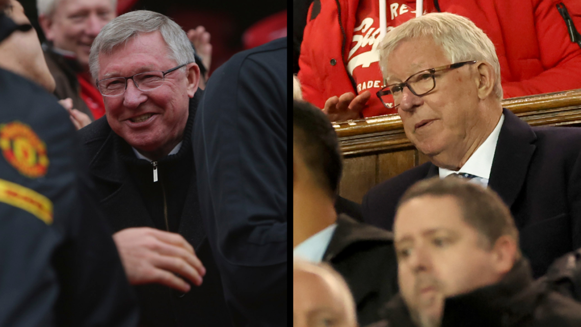 GLASGOW, SCOTLAND - OCTOBER 03: Sir Alex Ferguson, is seen in the stands prior to the UEFA Europa League 2024/25 League Phase MD2 match between Ran...