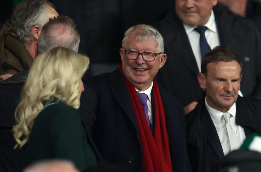 Sir Alex Ferguson in the stands prior to the UEFA Champions League 2024/25 League Phase MD4 match between Celtic FC and RB Leipzig at Celtic Park o...