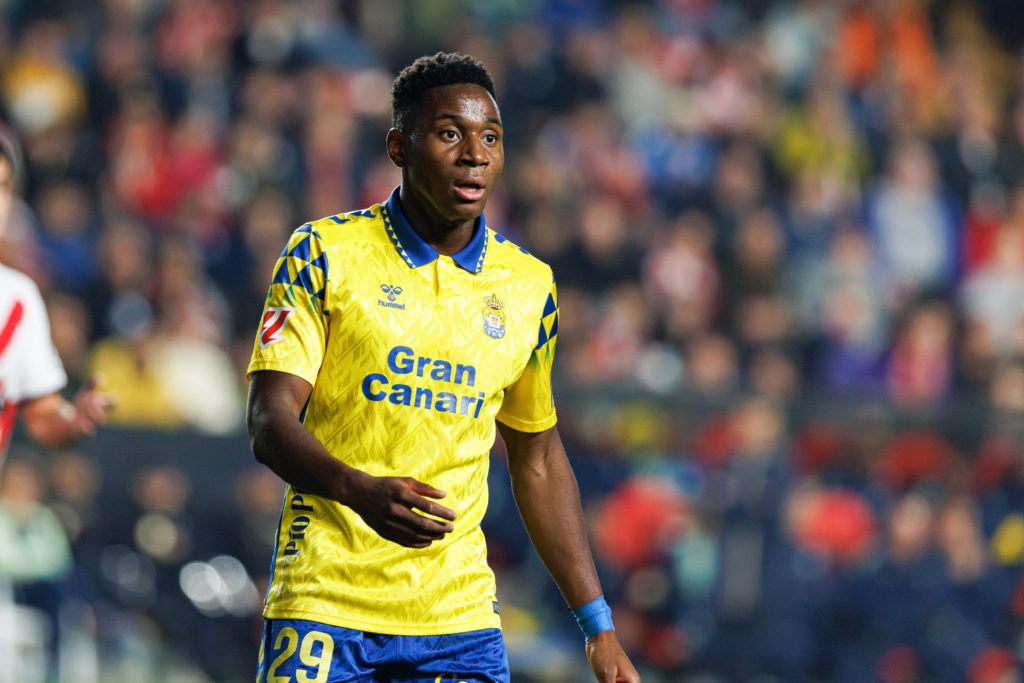 Dario Essugo (UD Las Palmas) seen in action during the
