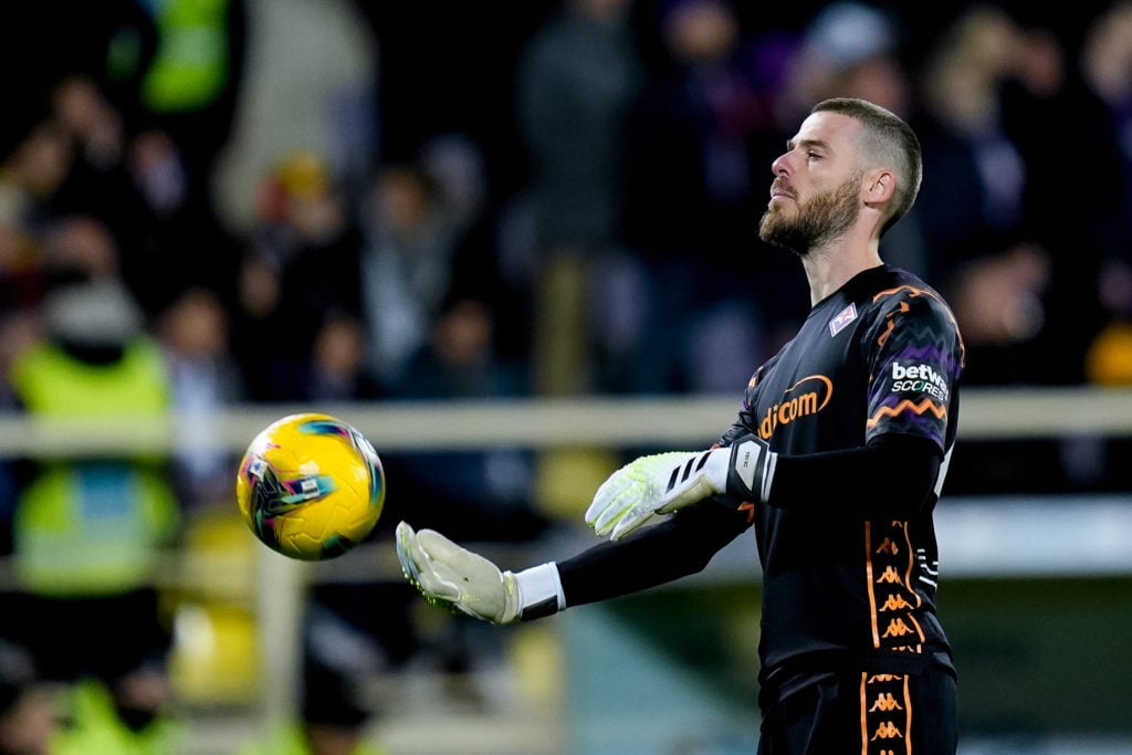 David De Gea of ACF Fiorentina looks on during the Serie A Enilive match between ACF Fiorentina and FC Internazionale at Stadio Artemio Franchi on ...