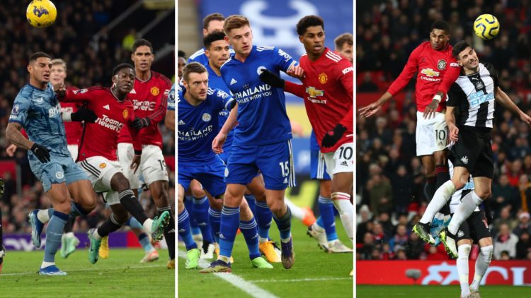 United vs Villa boxing day 2023, United vs Leicester boxing day 2020 and United vs Newcastle boxing day 2019
