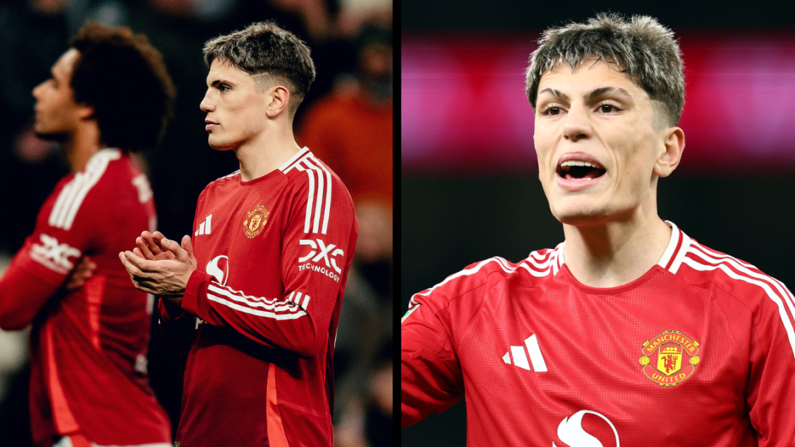 LONDON, ENGLAND - DECEMBER 19: Alejandro Garnacho of Manchester United during the Carabao Cup Quarter Final match between Tottenham Hotspur and Man...