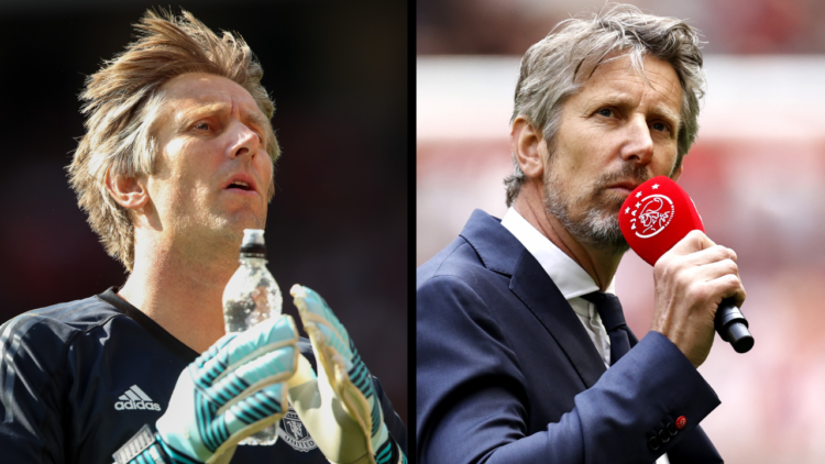 MANCHESTER, ENGLAND - SEPTEMBER 02: Edwin Van Der Sar of Manchester United Legends during the match between Manchester United Legends and FC Barcel...