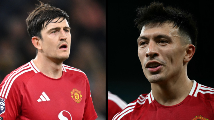 MANCHESTER, ENGLAND - DECEMBER 15: Harry Maguire of Manchester United looks on during the Premier League match between Manchester City FC and Manch...