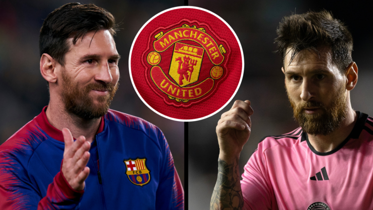 BARCELONA, SPAIN - APRIL 16: Lionel Messi of Barcelona greets Paul Pogba of Manchester United (NOT IN FRAME) during the UEFA Champions League Quart...