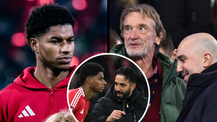 PLZEN, CZECH REPUBLIC - DECEMBER 12: Marcus Rashford of Manchester United looks on prior to the UEFA Europa League 2024/25 League Phase MD6 match b...
