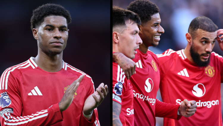 MANCHESTER, ENGLAND - DECEMBER 01: Marcus Rashford of Manchester United after the Premier League match between Manchester United FC and Everton FC ...