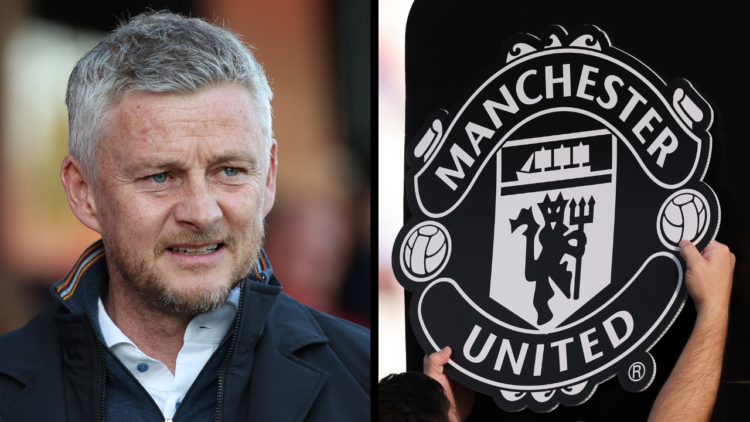 SALFORD, ENGLAND - MAY 13: Ole Gunnar Solskjaer looks on as they arrive at the stadium prior to the Sky Bet League Two Play-Off Semi-Final First Le...