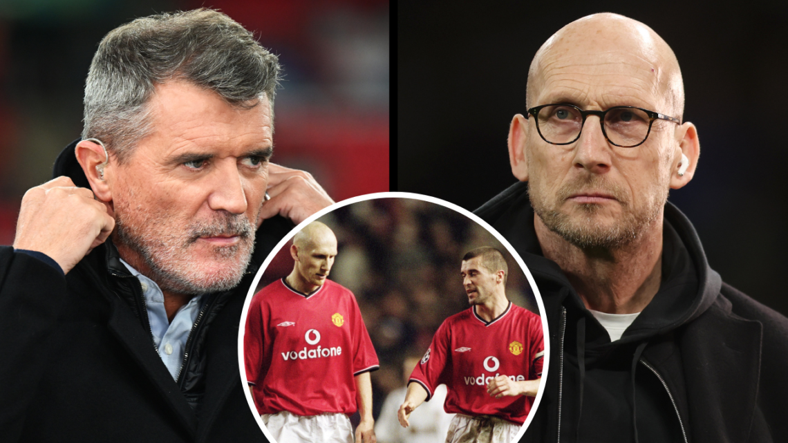 LONDON, ENGLAND - OCTOBER 10: TV Pundit and former footballer, Roy Keane looks on prior to the UEFA Nations League 2024/25 League B Group B2 match ...