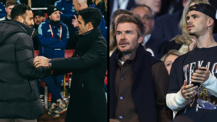 BIRMINGHAM, ENGLAND - SEPTEMBER 16: Tom Brady, minority owner of Birmingham City stood next to David Beckham and his son, Romeo Beckham ahead of th...