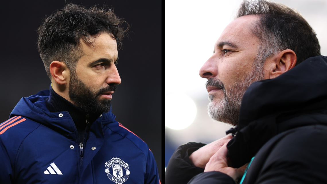 MANCHESTER, ENGLAND - DECEMBER 22: Manchester United manager Ruben Amorim looks on during the Premier League match between Manchester United FC and...
