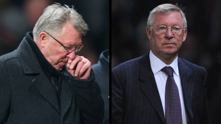 MANCHESTER, UNITED KINGDOM - SEPTEMBER 17: Manchester United Manager Sir Alex Ferguson walks towards the dressing room during the UEFA Champions Le...