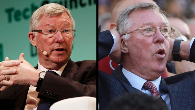 MANCHESTER, ENGLAND - SEPTEMBER 20: Sir Alex Ferguson of Manchester United watches from the dugout during the FA Barclays Premier League match betw...