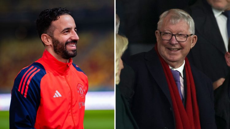 Split image of Ruben Amorim and Sir Alex Ferguson.