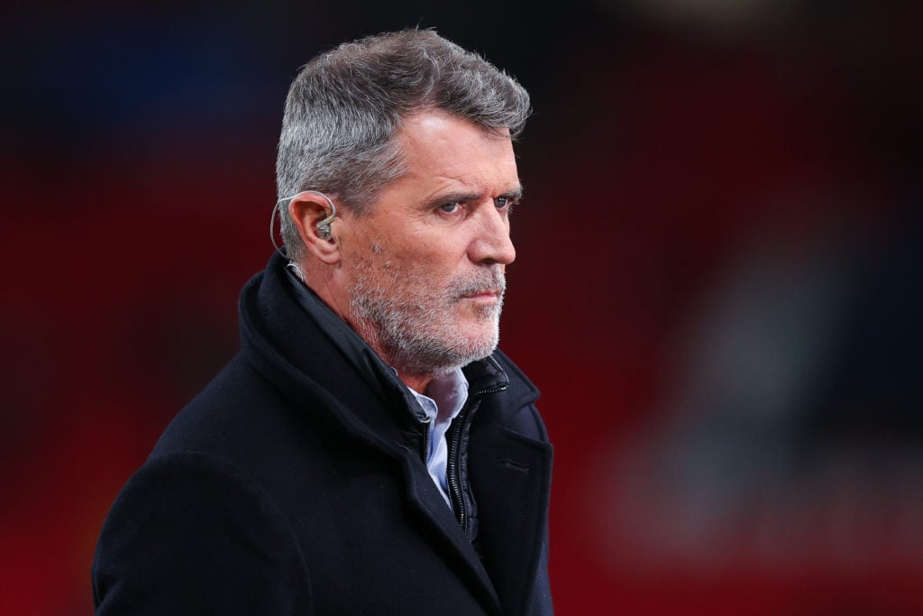 Pundit Roy Keane during the UEFA Nations League 2024/25 League B Group B2 match between England and Greece at Wembley Stadium on October 10, 2024 i...