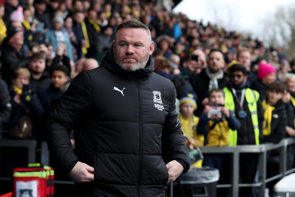 Wayne Rooney, Plymouth Argyle head coach looks on during the Sky Bet Championship match between Oxford United FC and Plymouth Argyle FC at Kassam S...