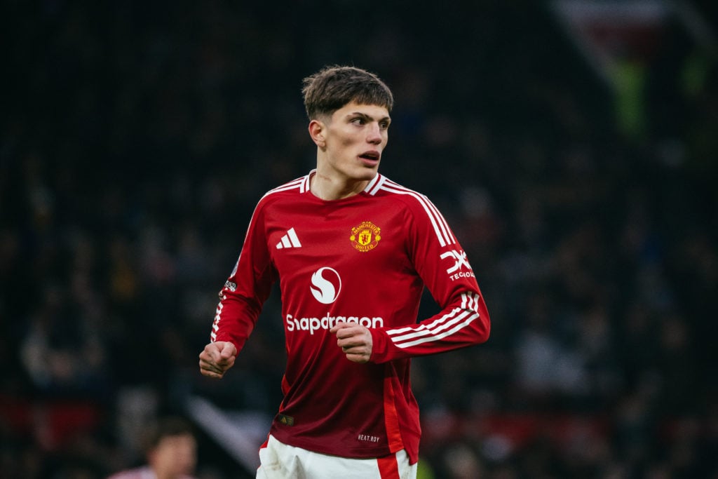 Alejandro Garnacho of Manchester United looks on during the Premier League match between Manchester United FC and Brighton & Hove Albion FC at ...