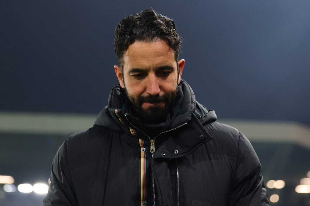 Manchester United manager Ruben Amorim during the Premier League match between Fulham and Manchester United at Craven Cottage in 2025 in London.