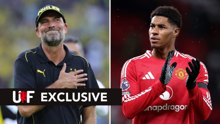 Jurgen Klopp and Marcus Rashford.
