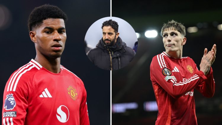 Marcus Rashford and Alejandro Garnacho split with Ruben Amorim inset