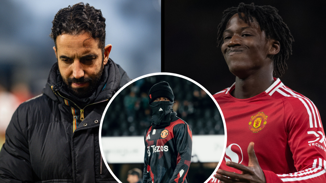 MANCHESTER, ENGLAND - JANUARY 23: Kobbie Mainoo of Manchester United during the UEFA Europa League 2024/25 League Phase MD7 match between Mancheste...