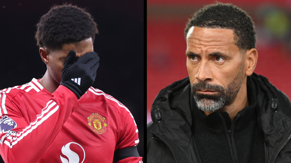 TV pundit Rio Ferdinand is present during the Premier League match between Nottingham Forest and Liverpool at the City Ground in Nottingham, Englan...