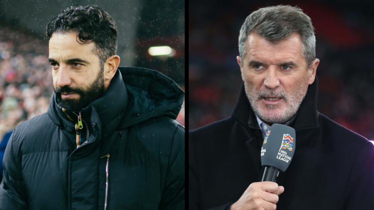 LONDON, ENGLAND - OCTOBER 10: TV Commentator and former footballer Roy Keane commentates for ITV during the UEFA Nations League 2024/25 League B Gr...