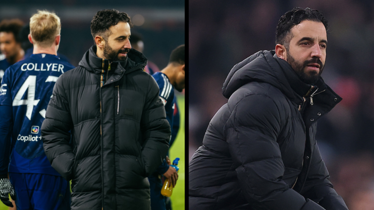 LONDON, ENGLAND - JANUARY 12: Ruben Amorim, Manager of Manchester United looks on following the Emirates FA Cup Third Round match between Arsenal a...