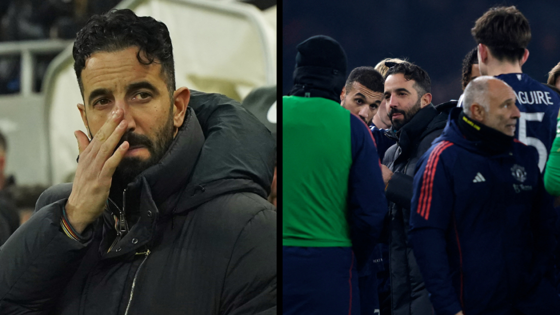 BUCHAREST, ROMANIA - JANUARY 30: Manchester United Head Coach Rúben Amorim looks on before the UEFA Europa League 2024/25 League Phase MD8 match be...