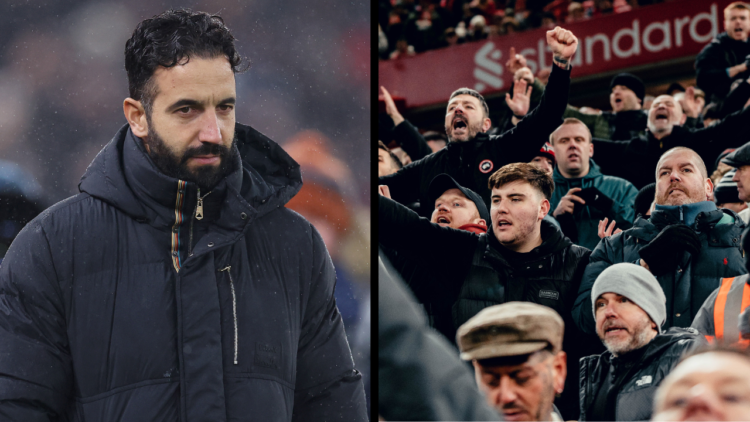 LIVERPOOL, ENGLAND - JANUARY 05: Ruben Amorim, Manager of Manchester United, before the Premier League match between Liverpool FC and Manchester Un...