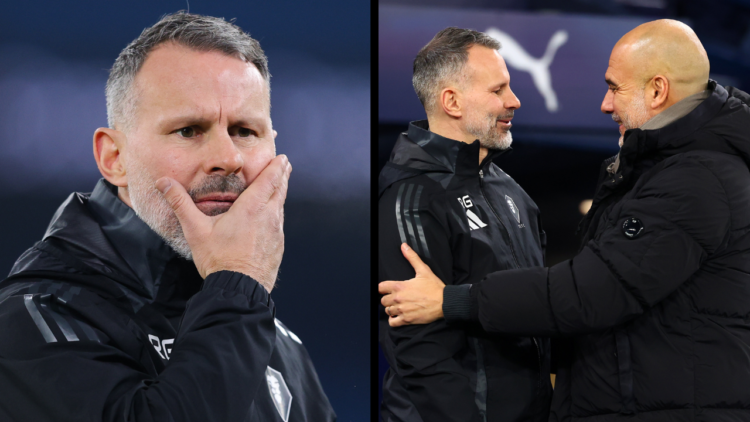 MANCHESTER, ENGLAND - JANUARY 11: Ryan Giggs, assistant coach and co-owner of Salford City during the Emirates FA Cup Third Round match between Man...