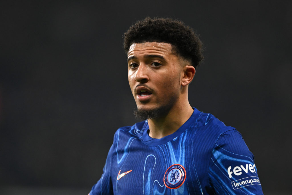 Chelsea winger Jadon Sancho in action against AFC Bournemouth in the Premier League.