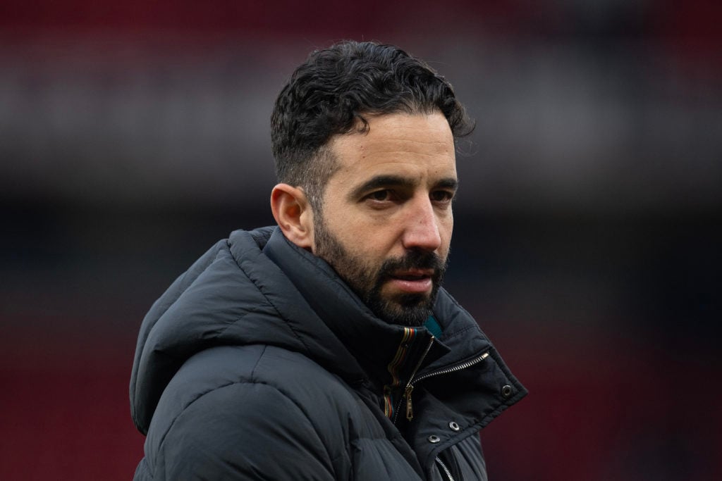 Ruben Amorim, Head Coach of Manchester United, following the Premier League match between Manchester United FC and Crystal Palace FC at Old Traffor...