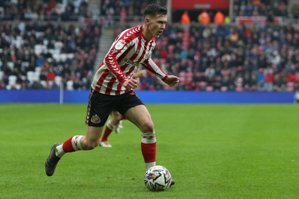 Chris Rigg de Sunderland participe au match de championnat Sky Bet entre Sunderland et Watford au Stadium of Light à Sunderland, Engla ...