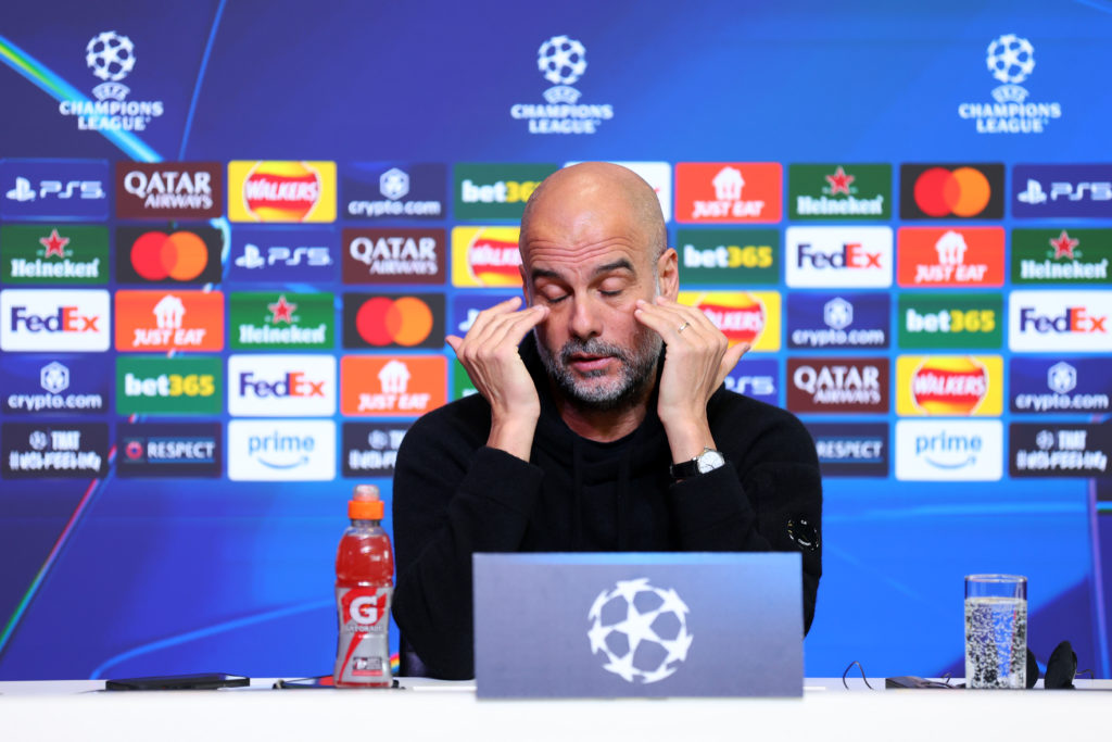 Manchester City Training And Press Conference - UEFA Champions League 2024/25 League Knockout Play-off First Leg