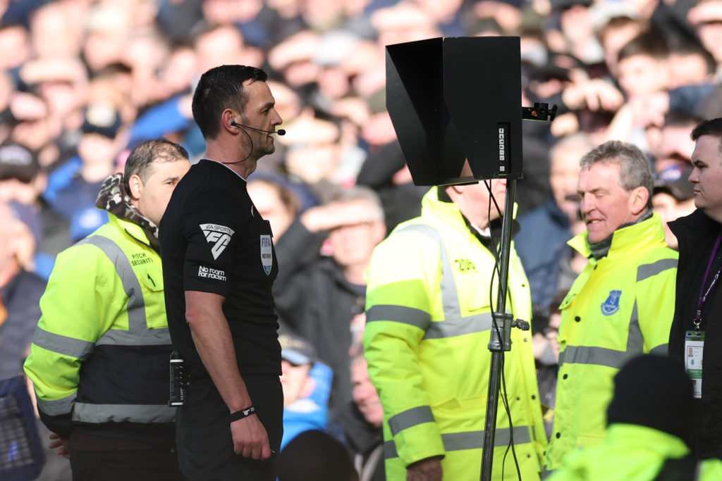 Referee check the VAR screen
