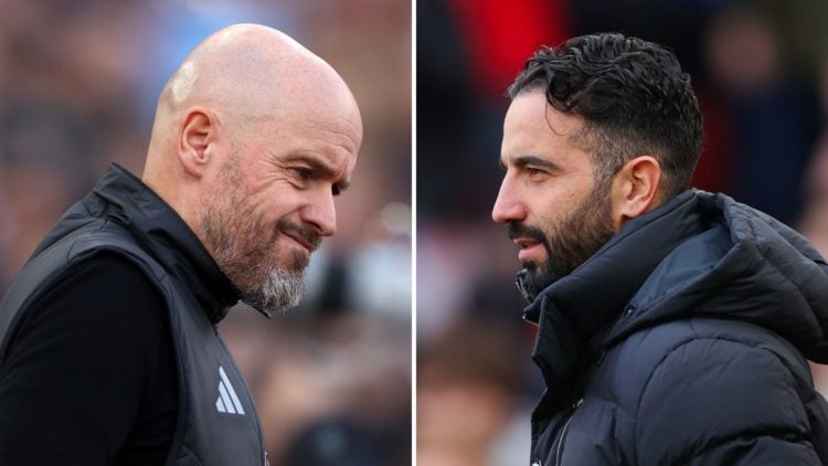 Ruben Amorim and Erik ten Hag split image as Man Utd managers