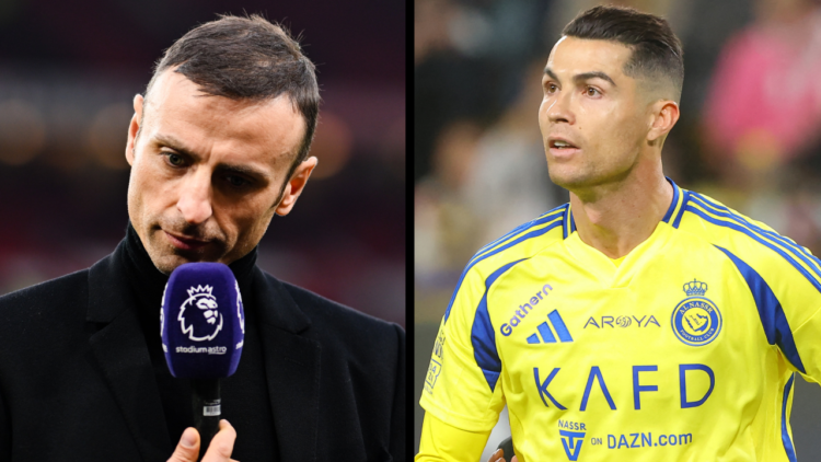 MANCHESTER, ENGLAND - NOVEMBER 03: Dimitar Berbatov is interviewed ahead of the Premier League match between Manchester United FC and Chelsea FC at...